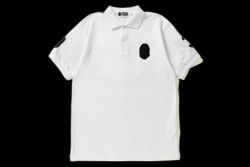 BAPE Large Ape Head Sleeve Logos Polo White