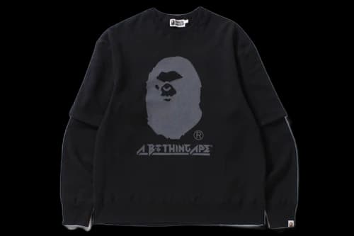 BAPE Layered Sleeve Over Sized Crewneck Black