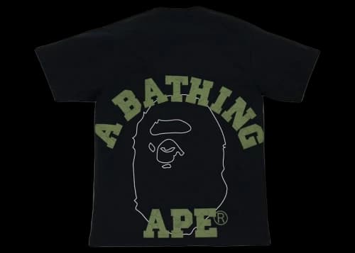 BAPE Line 1st Camo Face Over College Tee Black/Green