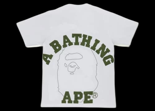 BAPE Line 1st Camo Face Over College Tee White/Green
