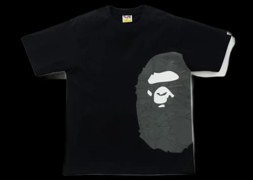 BAPE Line 1st Camo Side Big Ape Head Tee Black/Black