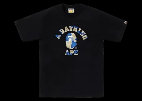 BAPE Liquid Camo College Tee Black/Blue