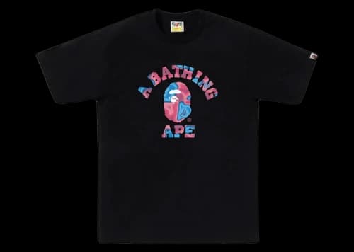 BAPE Liquid Camo College Tee Black/Pink