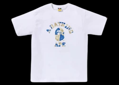 BAPE Liquid Camo College Tee White/Blue