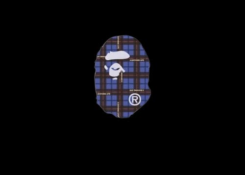 BAPE Logo Check Big Ape Head Tee White/Blue