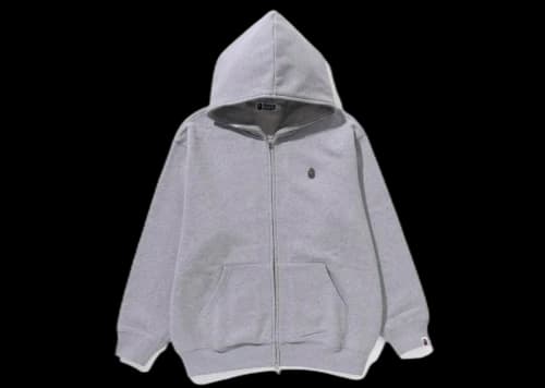 BAPE Metal One Point Full Zip Hoodie Gray