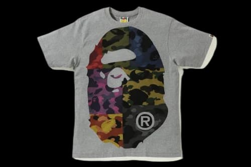 BAPE Mix Camo Big Big Ape Head Tee Grey