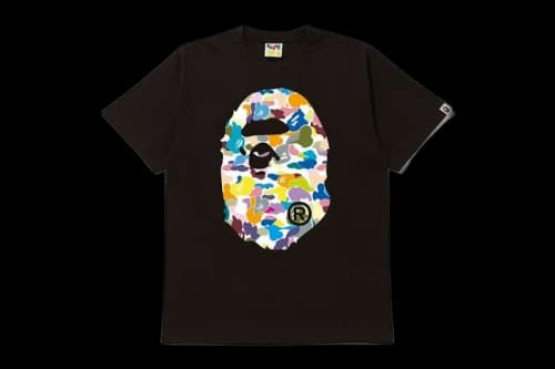 BAPE Multi Camo Big Ape Head Tee Brown