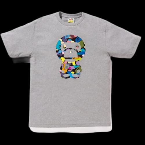 BAPE Multi Camo Big Baby Milo Tee (SS18) Gray