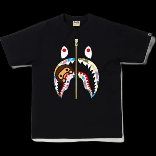 BAPE Multi Camo Milo Shark Tee (FW20) Black
