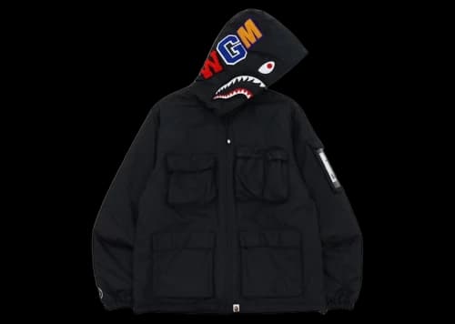 BAPE Multi Pocket Shark Hoodie Jacket Black