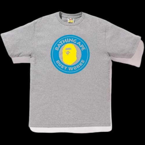 BAPE Neon Busy Works Tee Grey