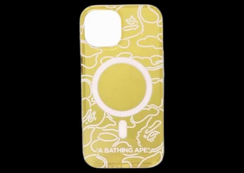 BAPE Neon Camo iPhone 15 Case Clear Orange
