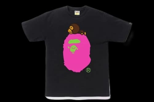 BAPE Neon Milo On Big Ape Tee Black
