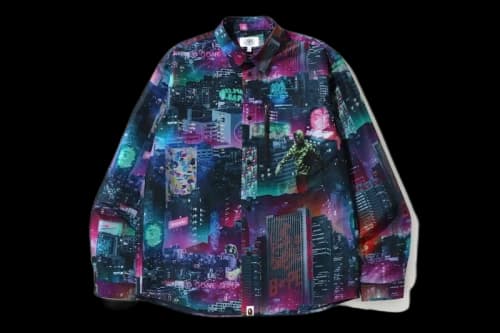 BAPE Neon Tokyo Shirt Black