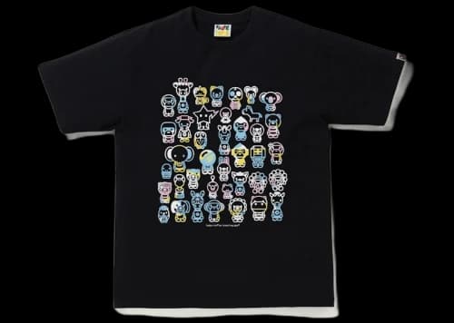 BAPE New Multi Camo A To Z Tee Black