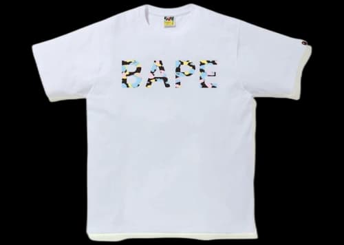 BAPE New Multi Camo BAPE Tee White