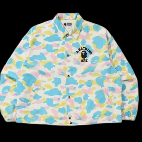 BAPE New Multi Camo Relaxed Coach Jacket White
