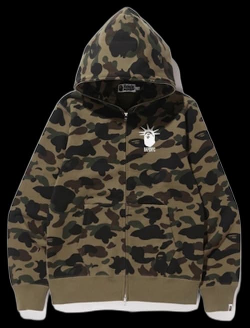 BAPE Nyc 1st Camo Full Zip Hoodie Green Camo