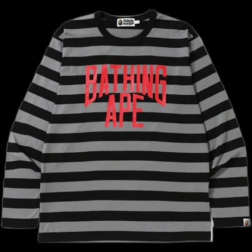 BAPE NYC Logo Hoop Long Sleeve Tee Black
