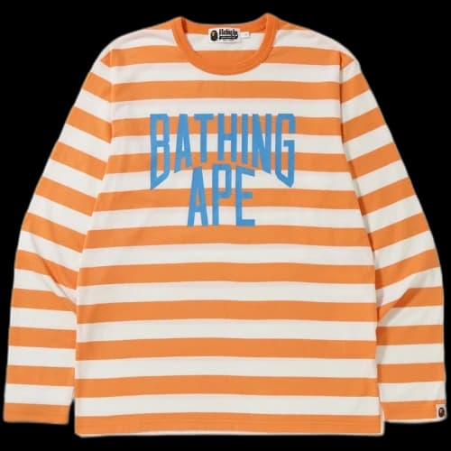 BAPE NYC Logo Hoop Long Sleeve Tee Orange
