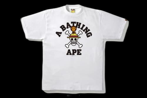 BAPE One Piecestraw Hat Jolly Roger X Milo Tee White