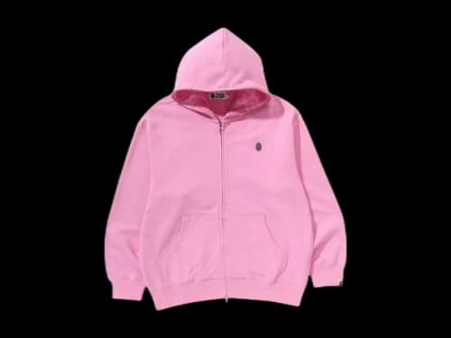 BAPE One Point Relaxed Fit Zip Hoodie Pink