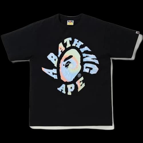 BAPE Pigment Tie Dye Twist College T-Shirt Black/Sax