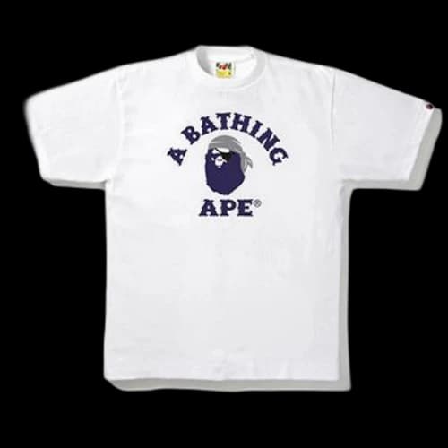 BAPE Pirate College Tee White/Purple