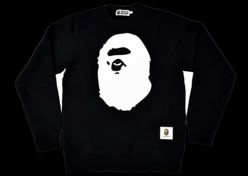 BAPE Premium Happy New Year Ape Head Logo Crewneck (SS22) Black