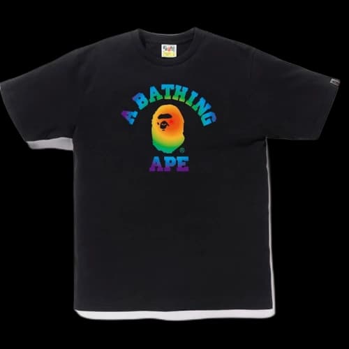 BAPE Rainbow College Tee Black