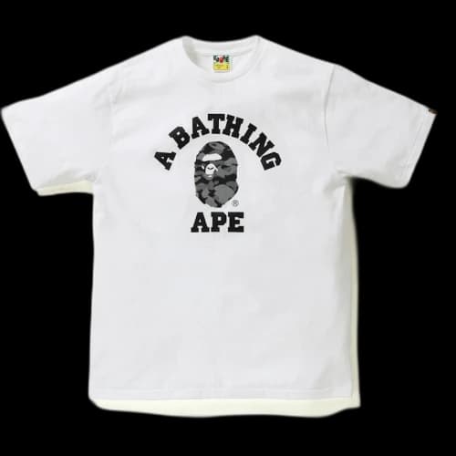 BAPE Reflection Camo College Tee Tee White/Black