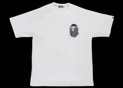 BAPE Reflective Solid Camo Ape Head Relaxed Fit Pocket Tee White