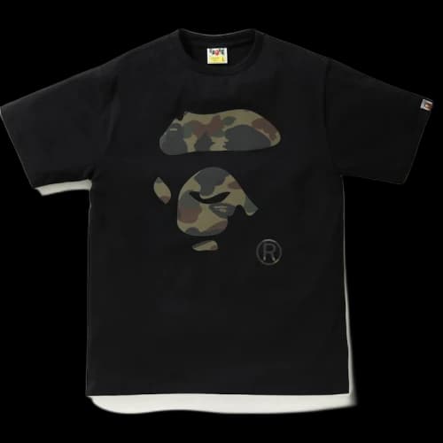 BAPE Reflector 1st Camo Ape Face Tee Tee Black/Green
