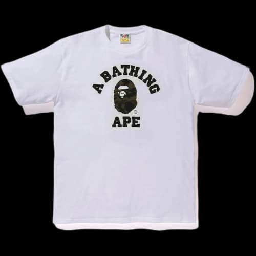 BAPE Reflector 1st Camo College Tee White/Green