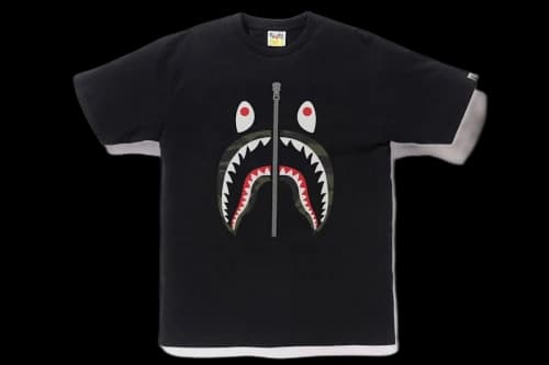 BAPE Reflector 1st Camo Shark Tee Black/Green
