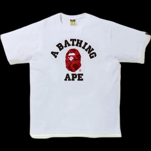 BAPE Reflector Color Camo College T-Shirt White/Red
