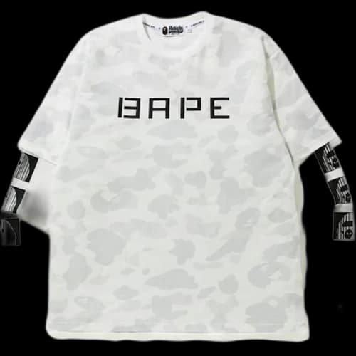 BAPE Relaxed City Camo Layered L/S Tee White