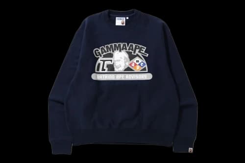 BAPE Relaxed Classic Gamma Ape Crewneck Navy