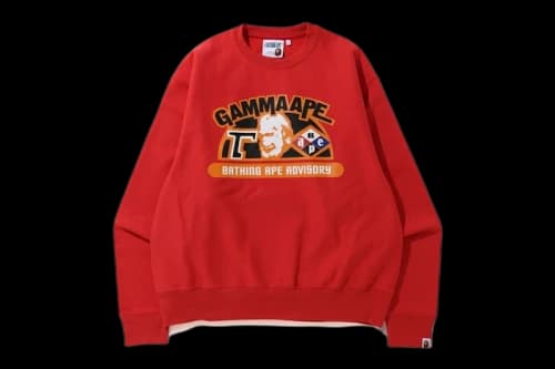 BAPE Relaxed Classic Gamma Ape Crewneck Red