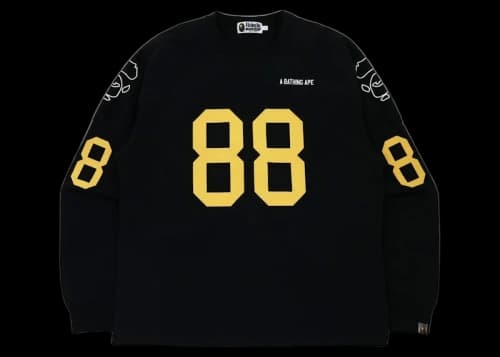 BAPE Relaxed Fit Football L/S Tee Black