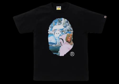 BAPE Sakura Ape Head Photo I Tee Black