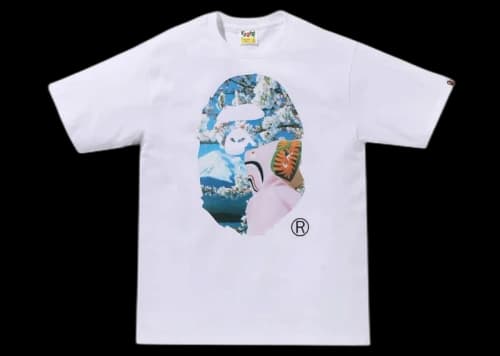 BAPE Sakura Ape Head Photo I Tee White