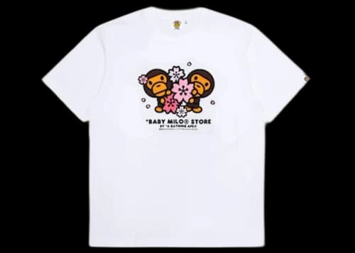 BAPE Sakura Baby Milo Tee White
