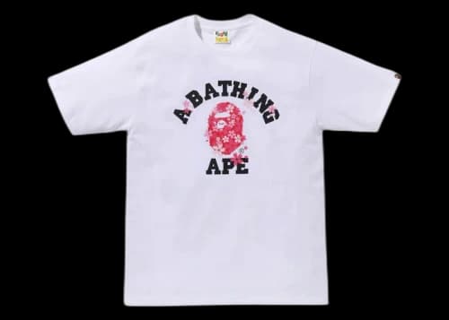 BAPE Sakura College Tee White