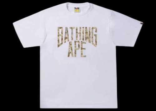 BAPE Sand Camo NYC Logo Tee White/Beige