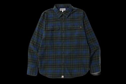 BAPE Shark Flannel Check Shirt (FW19) Green