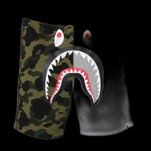 BAPE Shark Sweat Shorts Gray