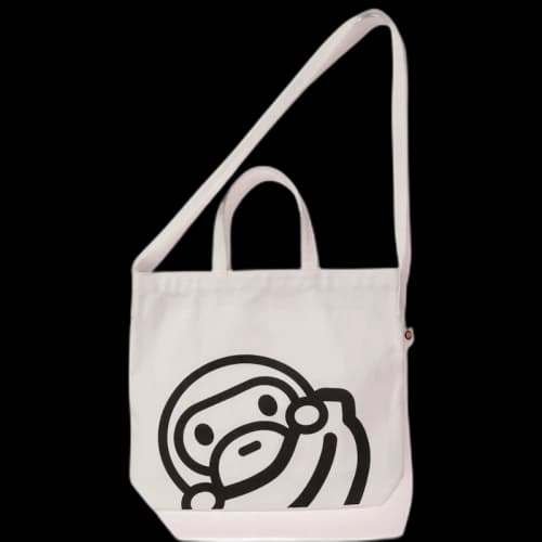 BAPE Shoulder Eco Tote 16oz Canvas White