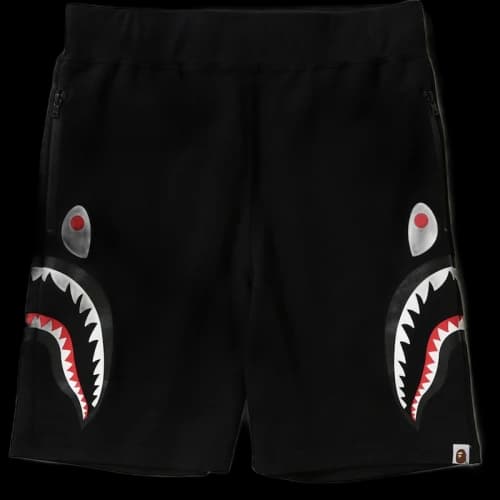 BAPE Side Shark Double Knit Sweat Shorts Black